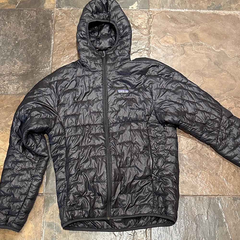 Patagonia Nanopuff Black Hooded Jacket